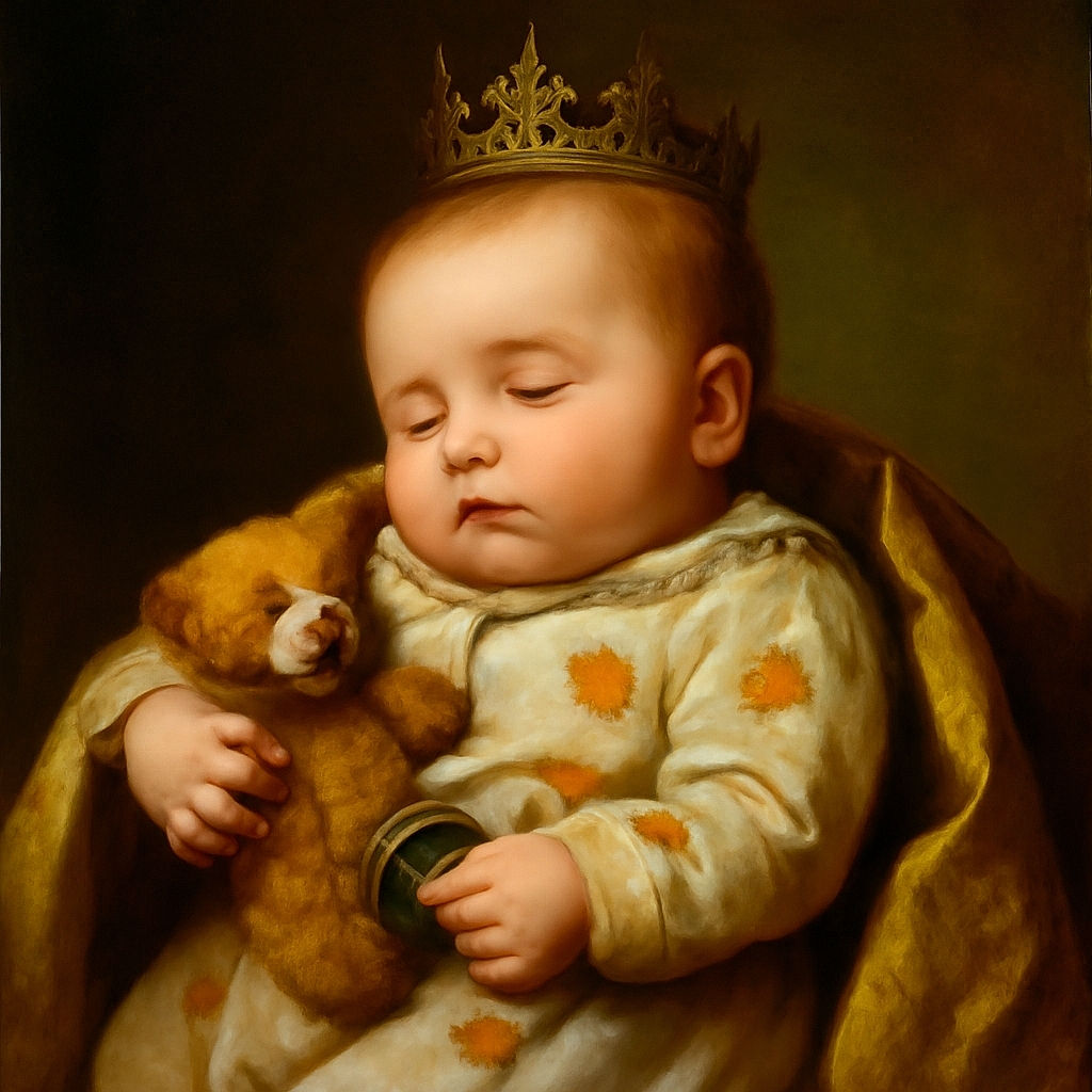 A peaceful baby snoozes soundly, cuddling a fuzzy teddy bear while dressed in cozy pumpkin-patterned pajamas, nestled in a soft, comforting blanket.