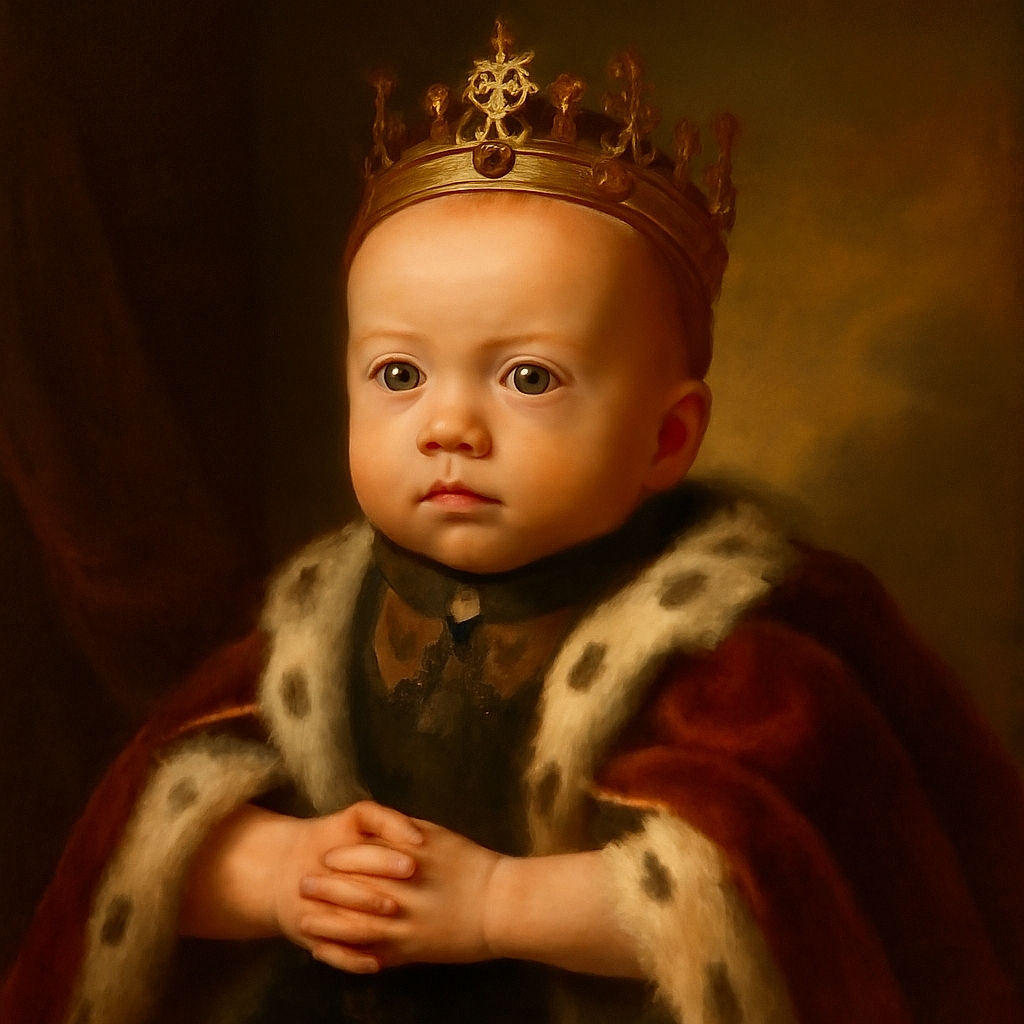 A slightly blurry close-up of a baby lying on a mesh surface, hands clasped together and eyes looking off to the side, with soft lighting and a cozy atmosphere.