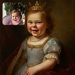 A joyful toddler with sparkling eyes and a big smile peeks out from inside a paper bag, with twinkling holiday lights and a Christmas tree softly blurred in the background, capturing a moment of pure playful delight.