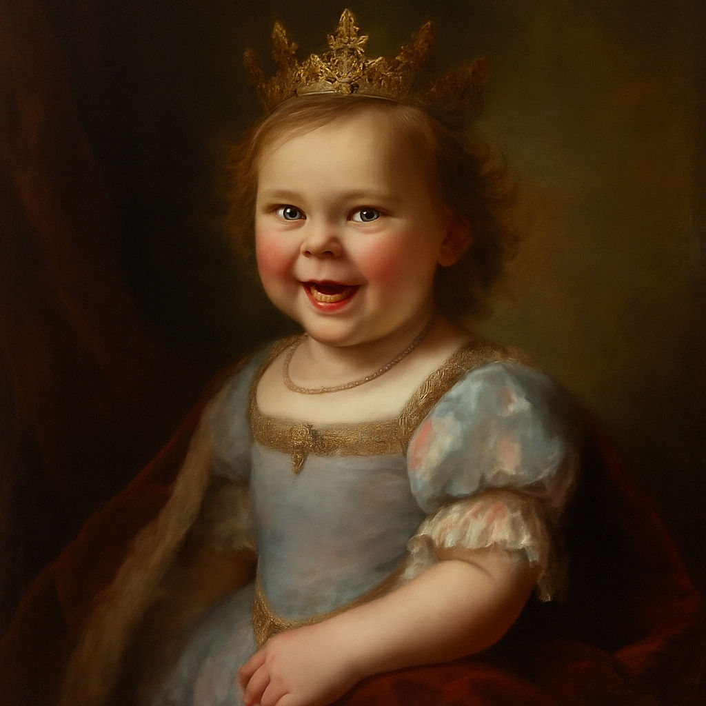 A joyful toddler with sparkling eyes and a big smile peeks out from inside a paper bag, with twinkling holiday lights and a Christmas tree softly blurred in the background, capturing a moment of pure playful delight.