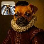 A cute little puppy lounges on a colorful striped blanket in the corner of a room, looking curiously at the camera with big, shiny eyes and floppy ears, ready to melt your heart.