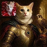 A charming ginger and white cat lounges comfortably on a cozy red blanket adorned with white heart patterns, looking directly at the camera with curious green eyes. The soft lighting highlights the cat's fur texture and the inviting folds of the blanket, creating a warm and intimate atmosphere.