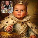 A charming baby with big curious eyes is nestled snugly in a car seat, wrapped in a cozy blanket featuring cheerful smiley faces. The baby reaches out with an inviting hand, as if ready to explore the world or grab a snack, while the soft lighting highlights the smooth skin and adorable expression.