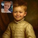 A cheerful young boy with tousled hair smiles sweetly for a selfie inside a car, his bright eyes sparkling with mischief and innocence, wearing a cozy striped shirt with buttons, safely buckled up with a seatbelt.
