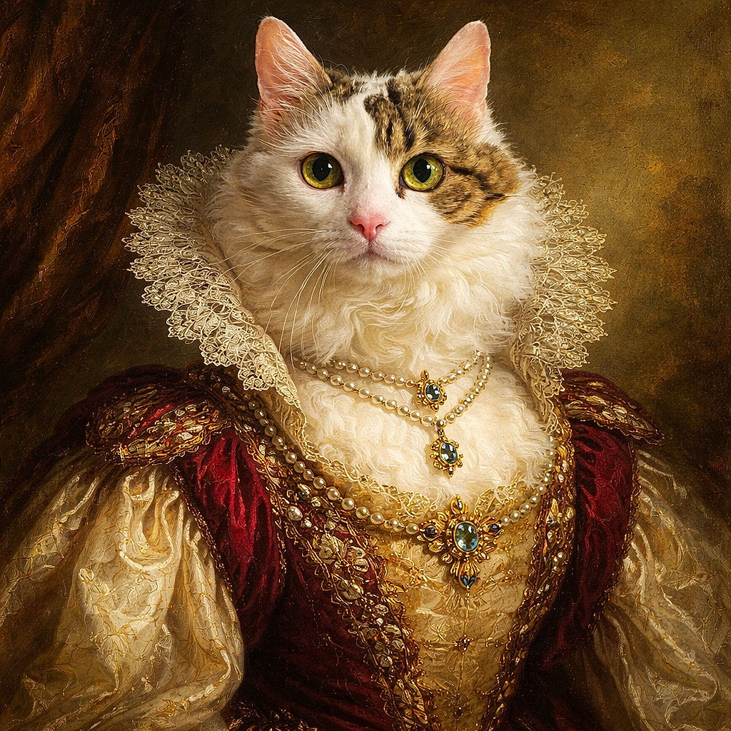 A fluffy white cat with striking yellow eyes sits perched on a black leather chair, staring curiously at the camera. The background is softly blurred, highlighting the cat's soft fur and attentive expression, creating a cozy indoor scene.