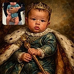 A baby with a slightly puzzled expression is being held securely by an adult dressed in a black long-sleeve shirt and gray sweatpants, standing in what appears to be a store aisle. The baby is wearing a teal onesie with small white patterns, and the adult's hands wrap gently but firmly around the baby's torso, creating a cozy and protective vibe.
