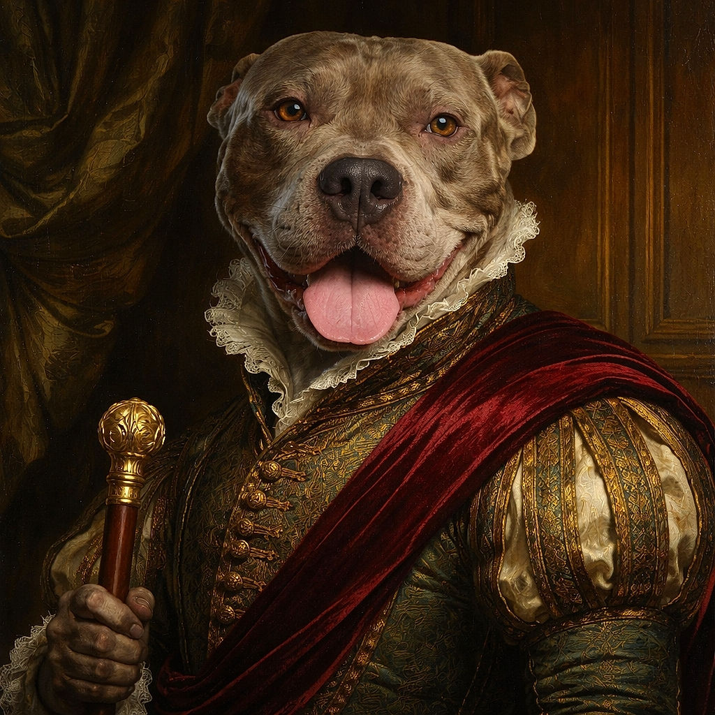 A joyful pitbull monopolizes the backseat — nose and grin filling the frame, tongue lolling out and amber eyes sparkling in sunlight through the car window. Wearing a bright red harness, the dog looks like it just heard the magic word 'park' while the city and upholstery blur politely in the background.