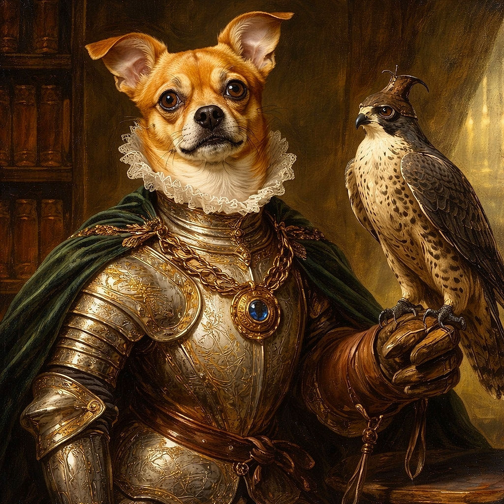 A charming tan dog with white markings lounges comfortably on a Snoopy-themed blanket, looking alert and curious. The background shows a cozy setting with pillows, and a text overlay indicates the dog's name and age, adding a personal touch.