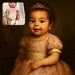 A joyful baby with sparkling eyes and a wide smile is comfortably seated in a baby carrier, wearing a cute pink onesie and striped socks, radiating pure happiness and innocence.