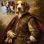 A muddy‑pawed puppy sits on a tiled floor, staring right at the camera with a slightly blurred, adorable face while a hand holds the leash above — there’s a stray sock and wooden furniture in the background. Cute chaos and wet paws guaranteed.