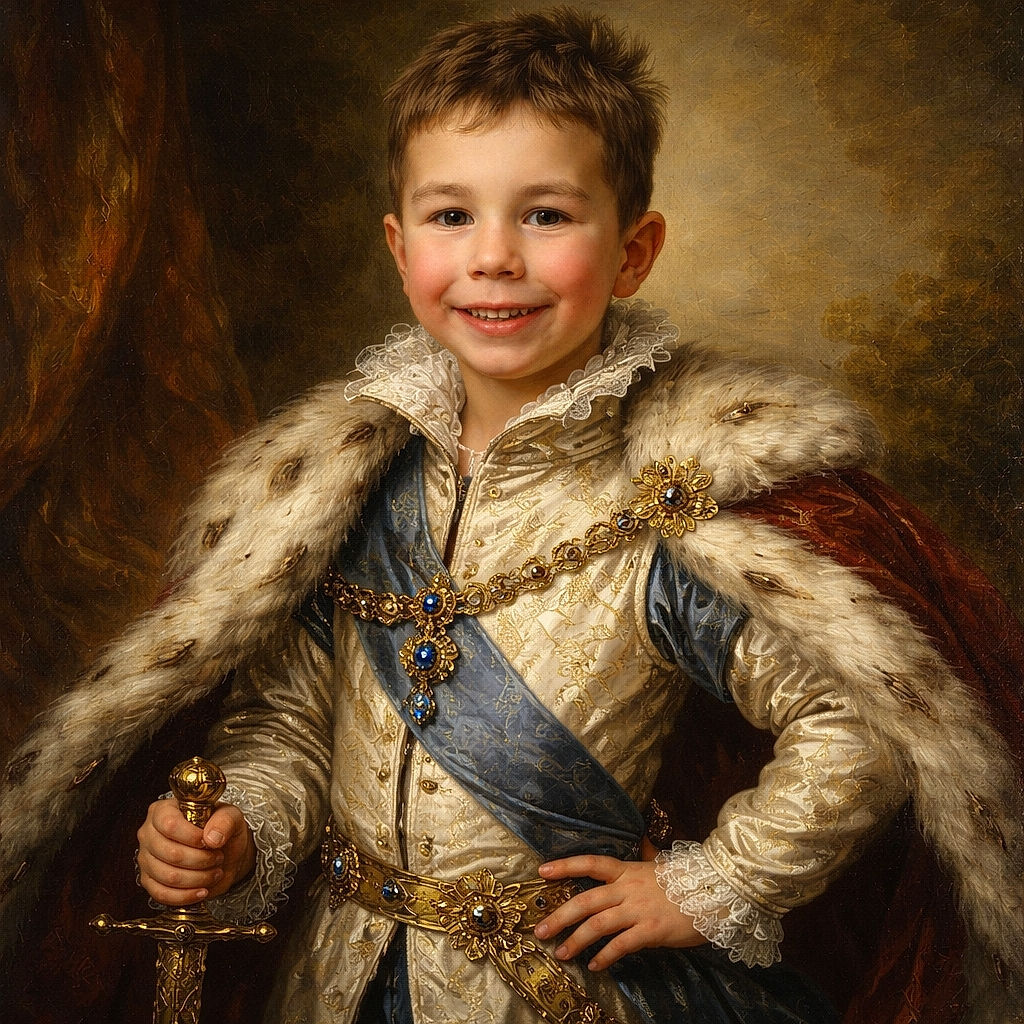 A beaming little kid proudly brandishing a bright orange Fanta can like it's a trophy, standing between a shrub and a parked car — pure sugar-fueled joy and mischief in one snapshot.