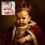 A close-up photo of a chubby baby with wet hair looking down thoughtfully, with soft lighting and a plain background that keeps the focus on the adorable face and tiny fingers.