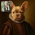 A cute light brown French Bulldog puppy is being held up by a person wearing a Teenage Mutant Ninja Turtles t-shirt. The puppy looks directly at the camera with its large ears standing tall, while the cozy living room background is softly blurred.