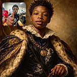 A lively classroom scene featuring a young boy in the foreground holding a card close to the camera with a thumbs-up gesture, his expression curious and engaging. Other children and classroom elements like desks, chairs, and colorful posters fill the background, creating a candid and energetic school vibe.