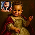 A bright-eyed baby with a joyful smile is securely strapped in a car seat, wearing a floral outfit and reaching out with tiny hands, radiating pure cuteness and happiness.