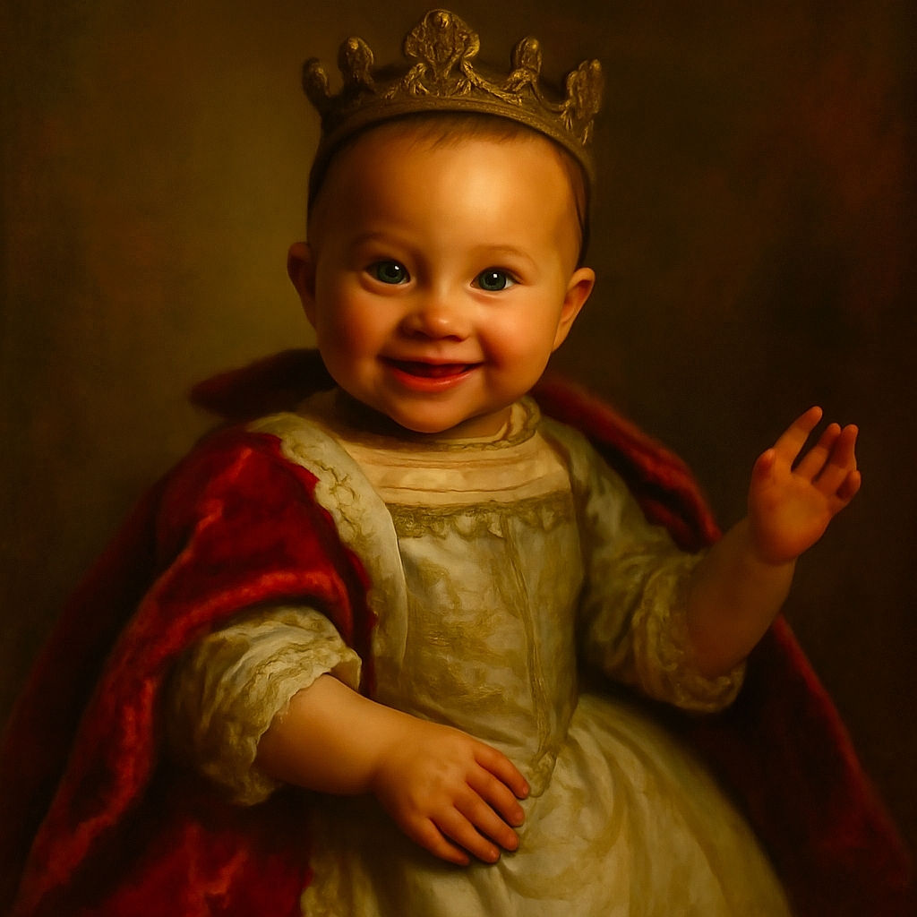 A bright-eyed baby with a joyful smile is securely strapped in a car seat, wearing a floral outfit and reaching out with tiny hands, radiating pure cuteness and happiness.