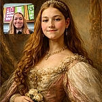 A cheerful school selfie — a smiling student gives a confident thumbs-up in front of a colorful bulletin board full of class artwork and charts, like they just aced a quiz or discovered free pizza in the cafeteria.