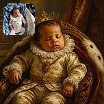 A peacefully sleeping baby lounges in a blue fleece nest, dressed in a heart-speckled outfit, while the surrounding laundry looks like it is waiting for its tiny supervisor to wake up and inspect everything.