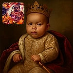 A cozy baby wrapped in a fluffy blanket lies surrounded by autumn leaves and glowing fairy lights, holding a small pink light. Next to the baby is a round board with a cute message marking the baby's 2-month milestone in November.