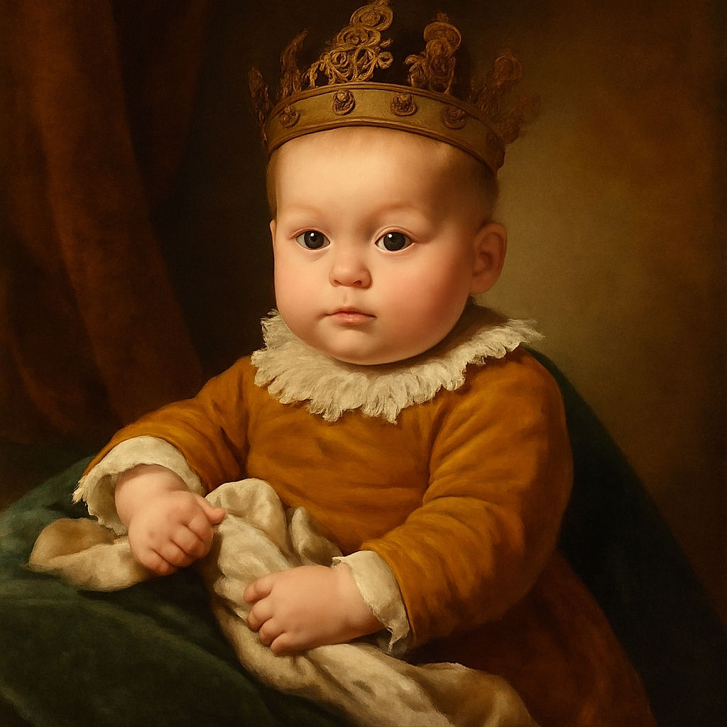 A cozy scene with a baby lying on a couch, pacifier in mouth, wearing a mustard yellow outfit, wrapped partially in a soft green blanket, next to a person wearing a pink shirt, with a white door in the background.