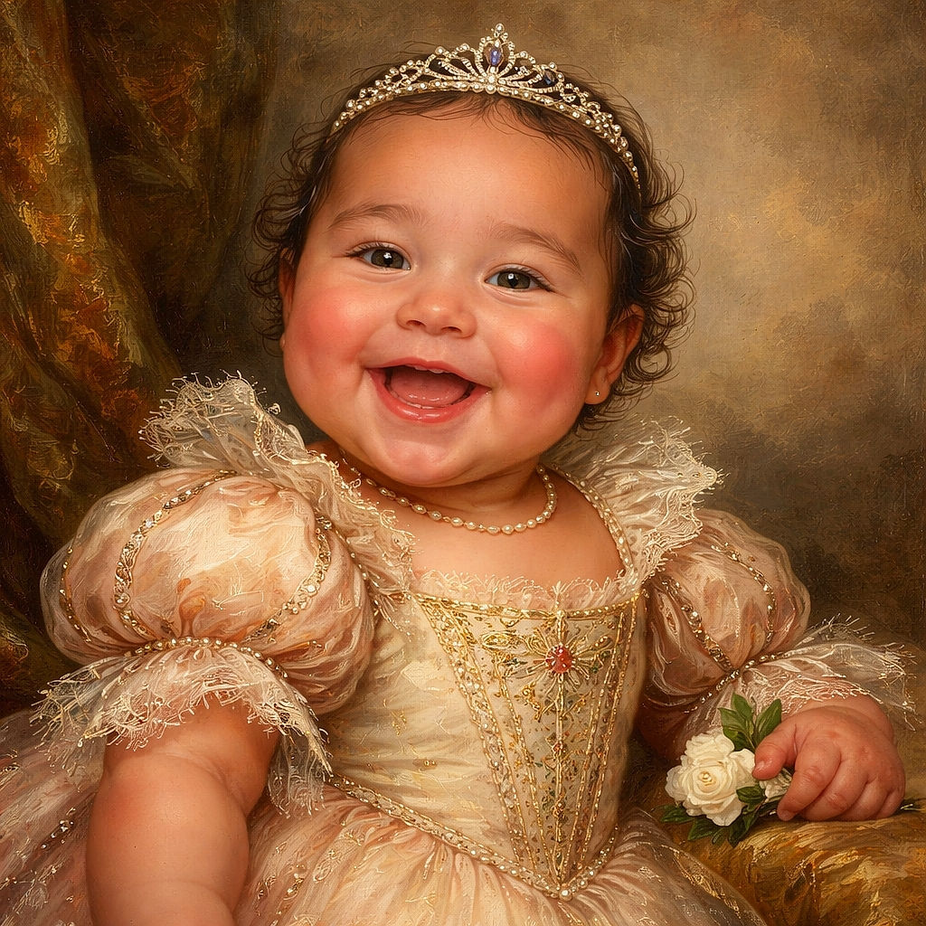 A joyful baby strapped in a car seat grins widely, holding a colorful toy and wrapped in a soft blue blanket, with sunlight softly illuminating the scene from behind.