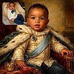 A cute baby with wide eyes and a curious expression lounges comfortably in a patterned baby seat, dressed in a white hoodie with a blue whale design and navy pants, ready to melt hearts everywhere.