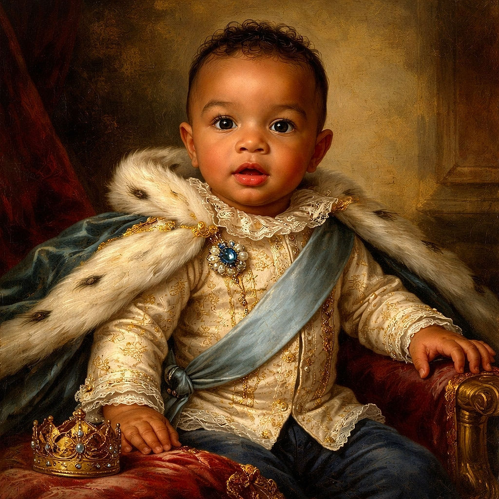 A cute baby with wide eyes and a curious expression lounges comfortably in a patterned baby seat, dressed in a white hoodie with a blue whale design and navy pants, ready to melt hearts everywhere.