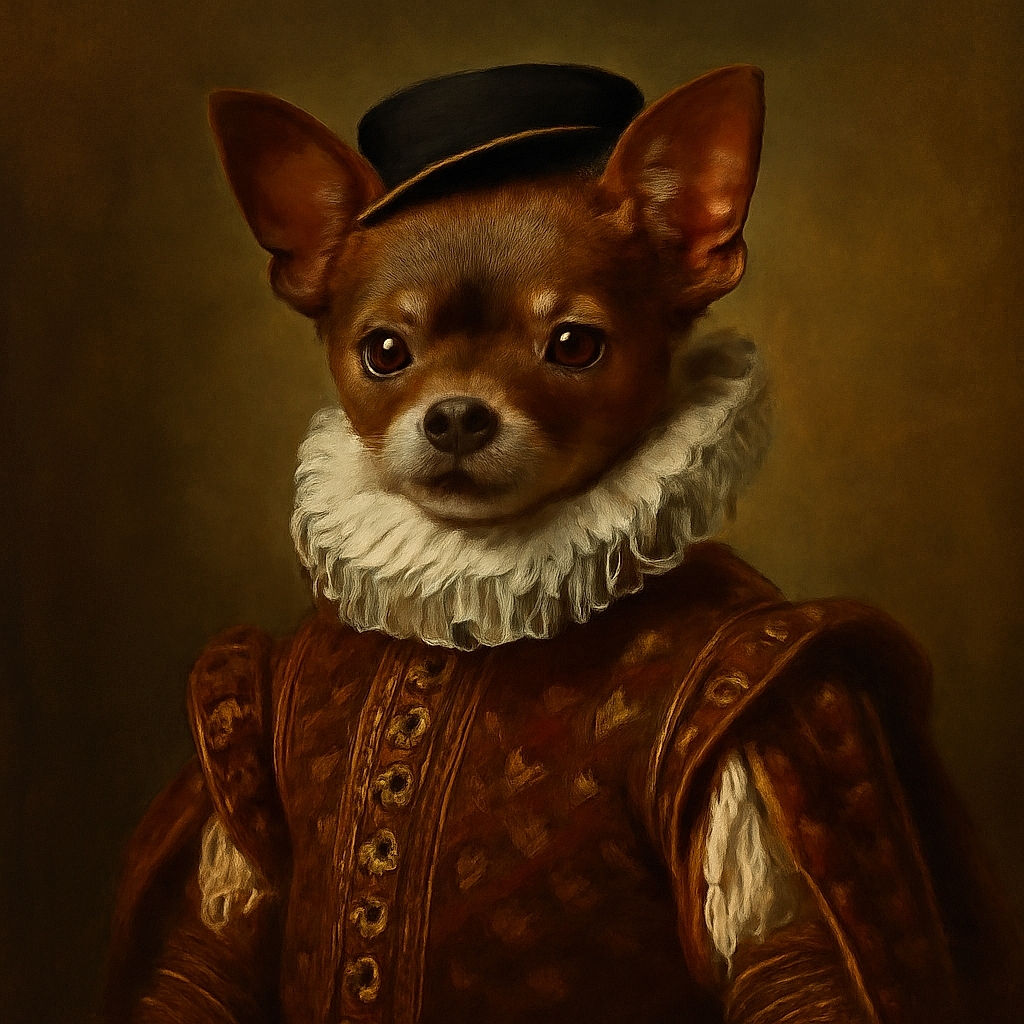 Three dogs lounging on a floral-patterned couch with a wooden frame, each striking their own chill pose. The photo has a casual, candid vibe with slightly muted lighting and some reflections, capturing a cozy moment of canine relaxation.