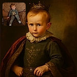 A toddler with a pacifier is lounging on a well-worn brown couch, dressed in a cute fox-themed sweater and patched jeans, looking off to the side as if pondering the mysteries of the universe or just deciding what snack to ask for next.