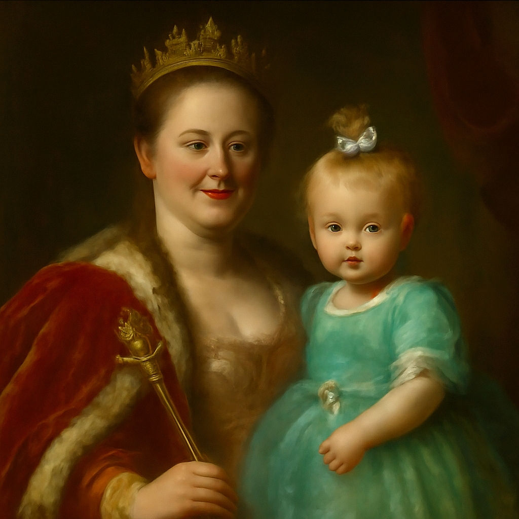 A cheerful woman with colorful braided hair holding a cute toddler dressed in a turquoise tutu dress with a pacifier, both sharing a cozy moment indoors with soft lighting and a simple background.