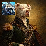 A dignified dog is playing designated driver — paw on the steering wheel, staring serenely out the window while a human hand hovers beside it like an approving co-pilot. Sunlight, motion blur outside, and a pink leash complete this very committed road-trip moment.