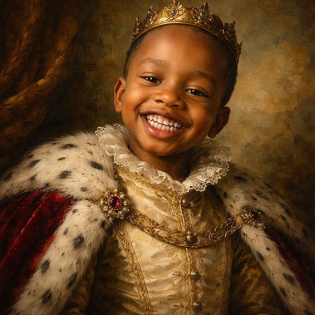 A joyful young child is lying down with arms stretched upward, flashing a wide, toothy grin while relaxing on a textured blanket. The image captures a candid and heartwarming moment of pure happiness.