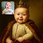 A bright-eyed baby with a joyful expression wearing a cute 'Little Dude' shirt, sitting against a soft, muted background that highlights the adorable smile and sparkling eyes.