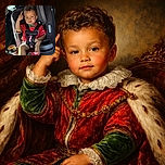 A confident toddler sitting in a car seat wearing a bright red sports jersey and matching red sneakers, pointing upwards with a cheeky expression, ready to conquer the world or at least the backseat.