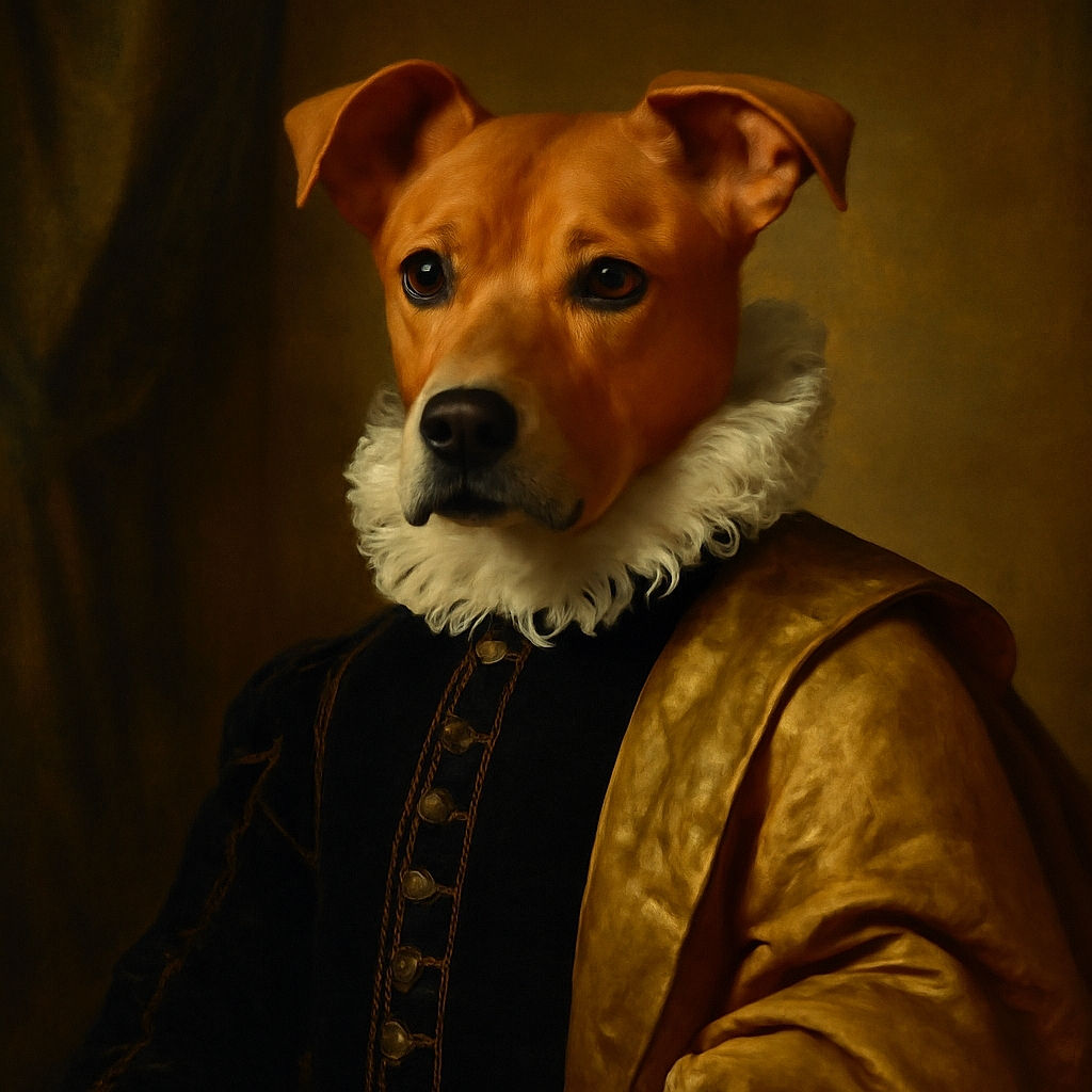 A charming brown dog with white patches sits adorably on a green couch, looking straight at the camera with curious eyes, surrounded by cozy blankets and a casual living room background.