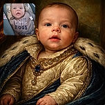 A curious baby wearing a bib that says 'Little Boss' lounges comfortably in a cushioned car seat, with wide eyes and a slightly open mouth as if pondering the mysteries of the universe or demanding a snack.