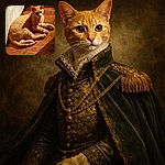 A sun-loving orange tabby has claimed the warmest patch of floor like a tiny, furry sunbeam connoisseur — ears perked, whiskers alert, tail curled perfectly for maximum coziness.