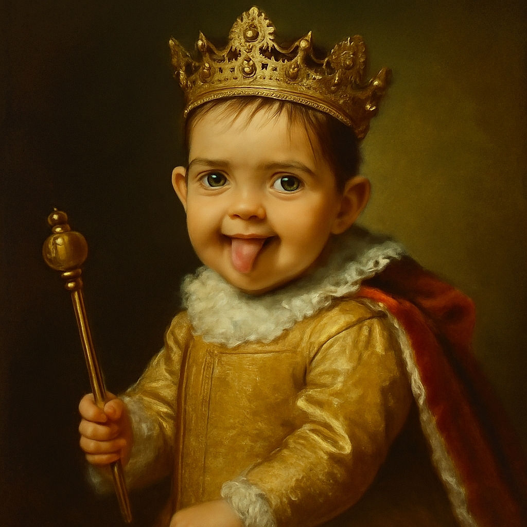 A gleeful baby with wet hair is enjoying bath time, clutching a red toy cup, with colorful bath toys in the background adding a playful splash of color.
