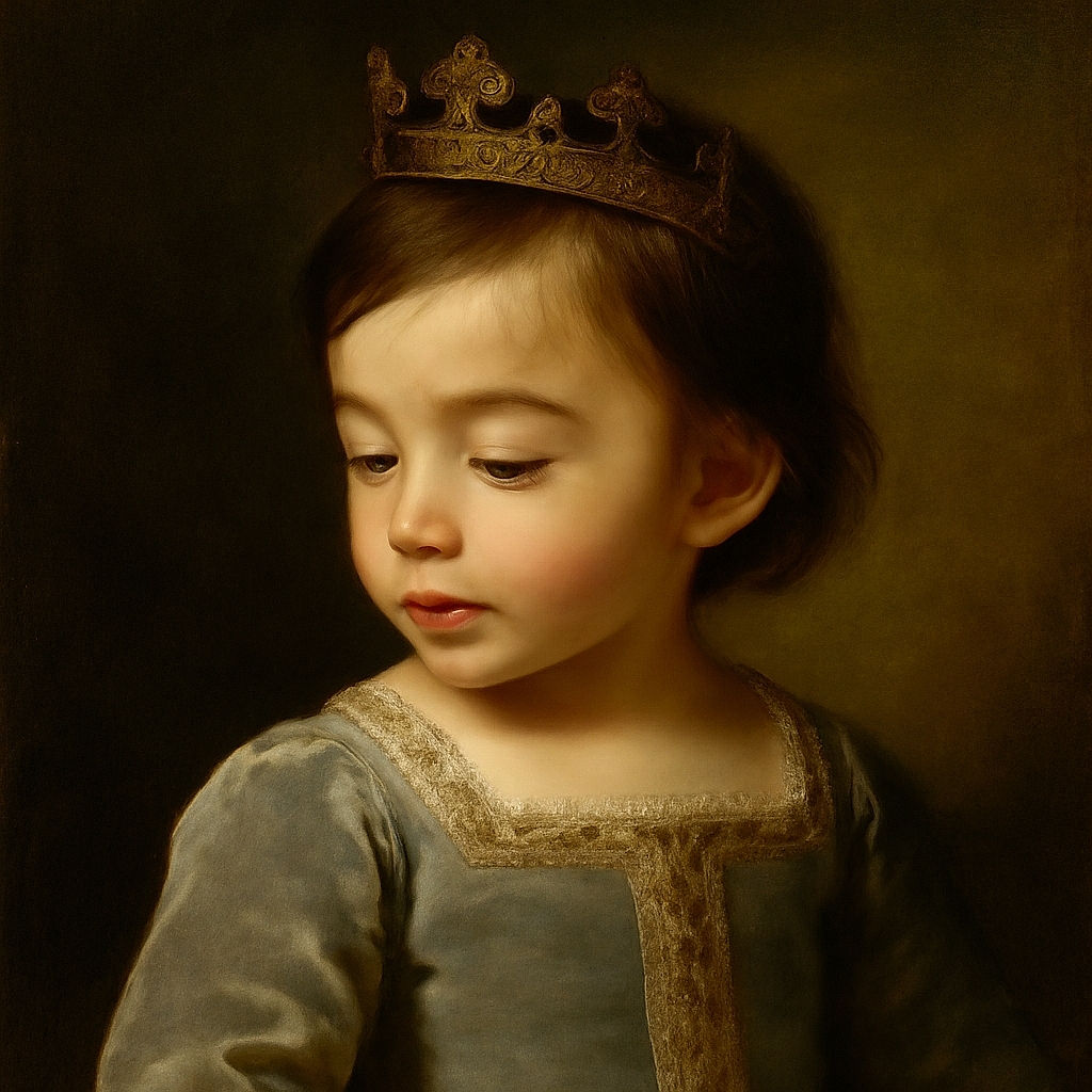 A close-up side profile of a young child with soft, smooth skin and dark hair, looking downward with a calm and thoughtful expression, surrounded by a dreamy, softly blurred background.