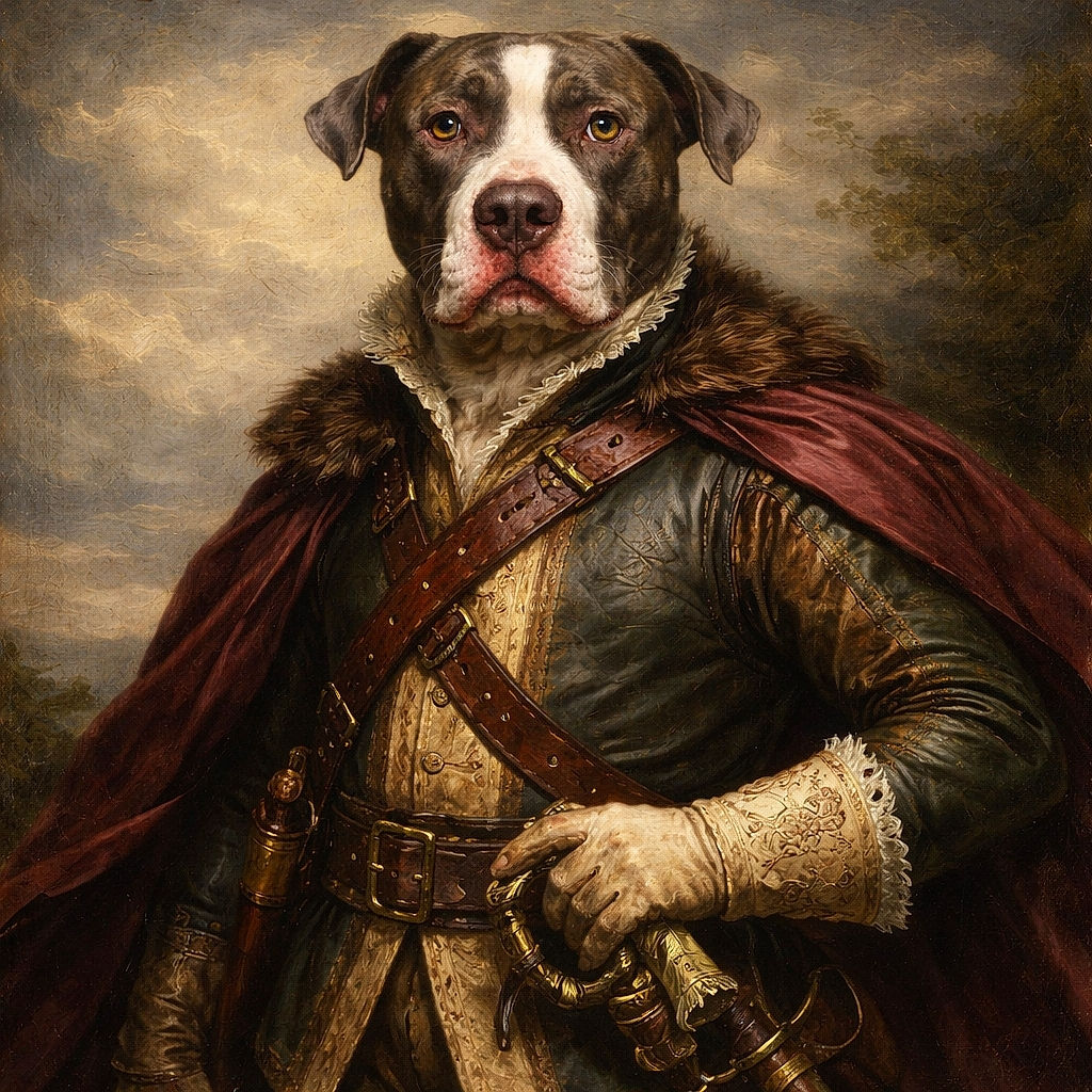 A soulful, big-nosed pup stares straight at the camera like it's waiting for approval to keep chewing its beloved blue-and-green frisbee — carpeted living-room throne and blurred background making it look dramatically important.