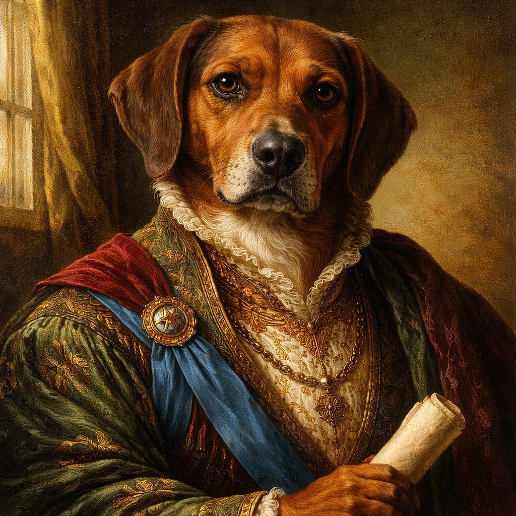 A close-up of a dog resting its head on a couch, eyes half-open in a relaxed and cozy setting. The background shows a softly blurred living room with cushions and furniture, giving a warm and homely vibe.