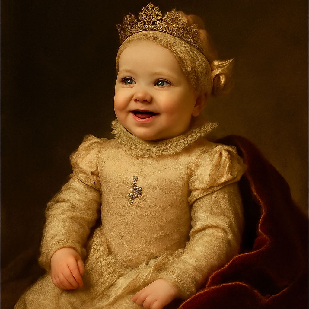 A joyful baby in a cozy outfit is happily suspended in a baby jumper, with a colorful, warmly lit living room and a TV screen playing an animated show in the background.