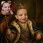 A cheerful child poses for a close-up selfie while an adult photobombs from behind with a bright smile—both appear to be enjoying the camera’s attention, even if the framing gives the adult only a partial cameo.