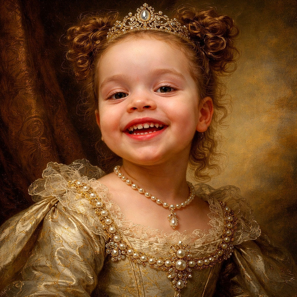 A close-up selfie of a joyful young child with curly hair, smiling widely in what appears to be a car seat. The photo is slightly blurry but captures the child's happy expression and playful spirit.