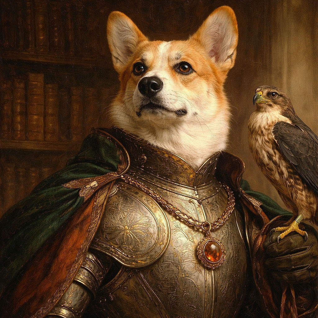 A charming corgi with an attentive expression lounges gracefully on a pristine snowy backdrop, its tricolor fur contrasting beautifully with the soft white snow, evoking cozy winter vibes and a hint of canine curiosity.