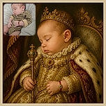 A peacefully sleeping baby is bundled in a leopard-print outfit, looking like a tiny fashion icon who wore herself out after a very serious nap. She rests on a fluffy white blanket, complete with a tiny earring and red bracelet for extra superstar flair.