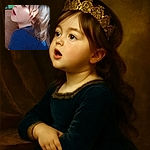 A curious toddler with tousled hair and a navy blue shirt gazes upwards, bathed in soft natural light that highlights the gentle texture of their hair and delicate facial features, sitting on a wooden floor with a green mat in the background.
