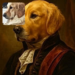 A close-up side profile of a golden retriever dog, showcasing its soft fur and gentle eyes, with a cozy indoor background slightly blurred to keep the focus on the dog's expressive face.