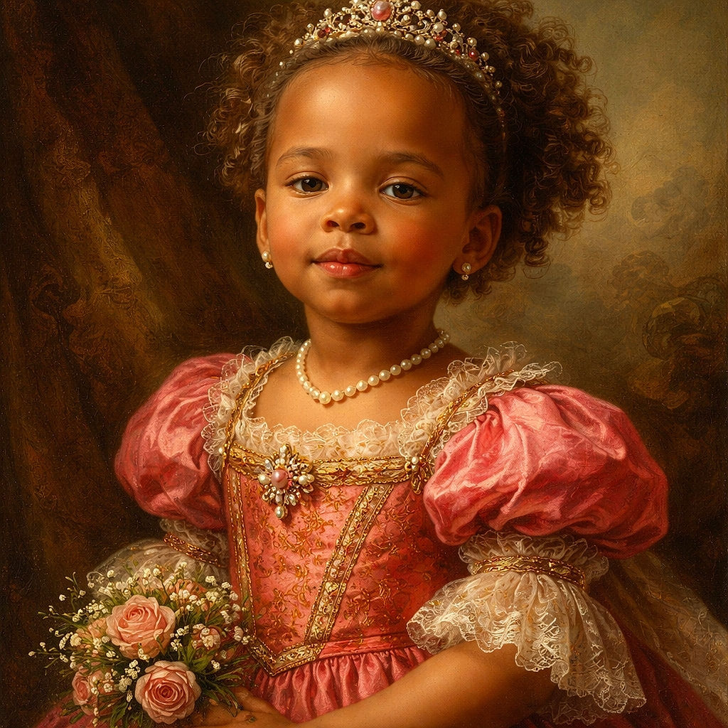 A toddler in a red Minnie Mouse dress is enthusiastically eating with a fork, eyes closed in concentration, sitting in a wooden high chair at a restaurant with colorful placemat and wooden tables around.