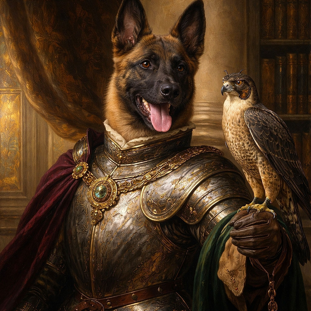 A joyful puppy with perky ears and a black mask sticks its tongue out while standing on gravel, one paw on a ragged toy — looks like it just discovered the meaning of 'playtime' and is daring you to take it away.